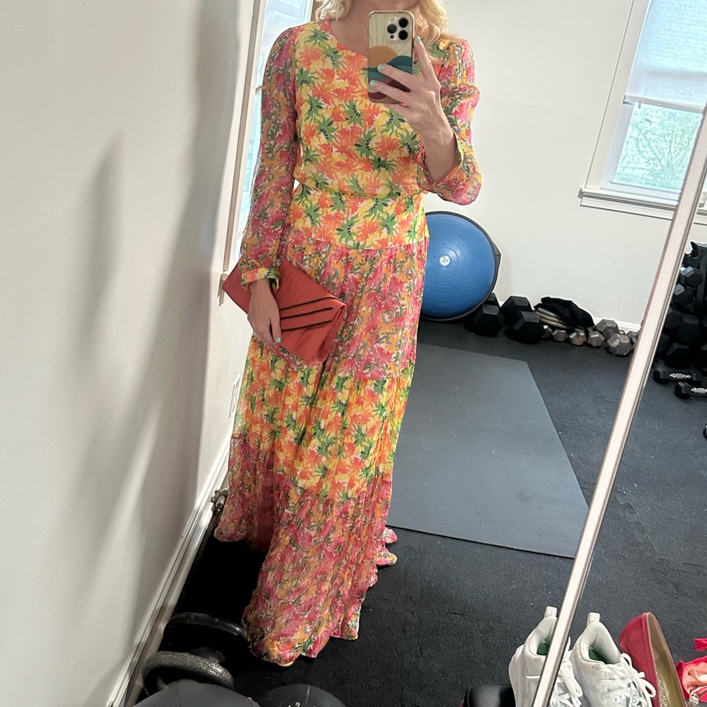 SALONI Long Sleeve Floral Dress - 8